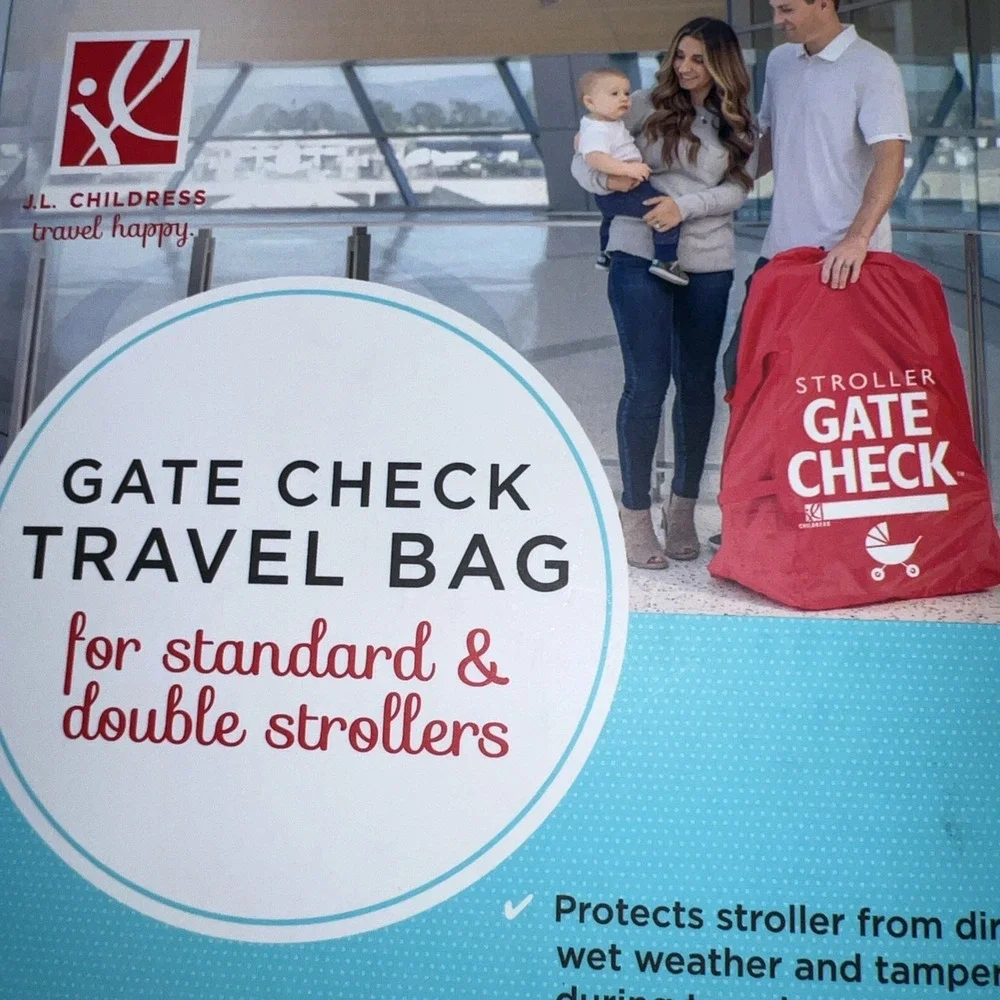 Airline Gate Check Eye Catching Red‎ Travel Bag Standard & Double Strollers